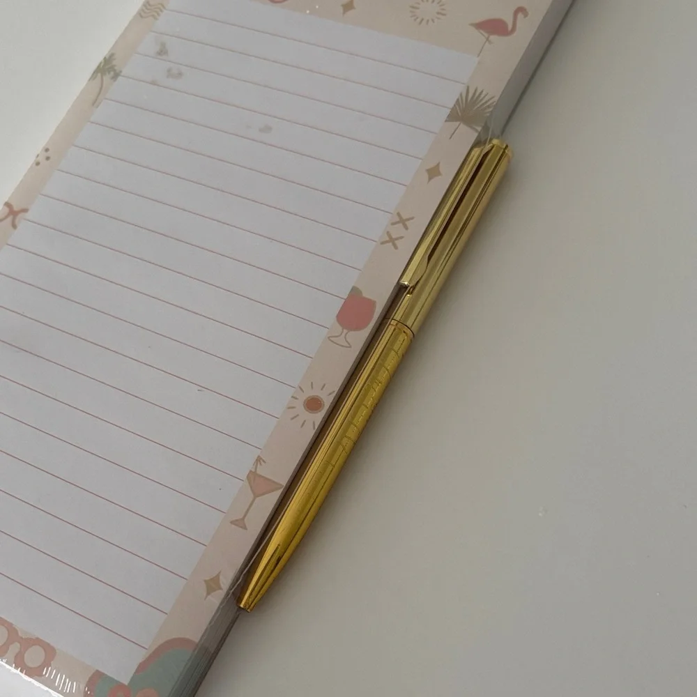 Lady Jayne Tropical Vacation Themed  Magnetic Notepad with 100 Sheets & Gold Pen